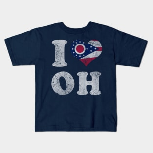 I Heart Flag of Ohio Kids T-Shirt